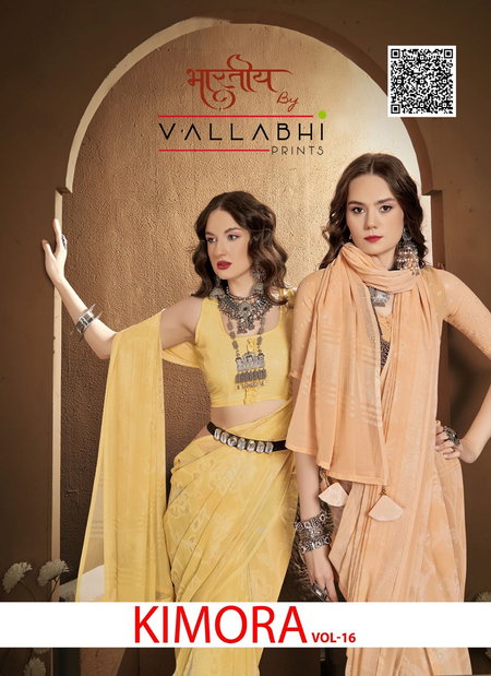 Kimora Vol 16 By Vallabhi Floral Printed Georgette Daily Wear Sarees Exporters In India

